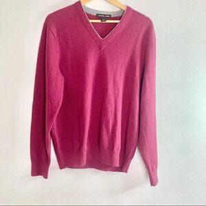 Mens Michael Kors raspberry red wool sweater L